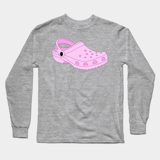 Pink Crocs Shoe Long Sleeve T-Shirt by Gold Star Creative